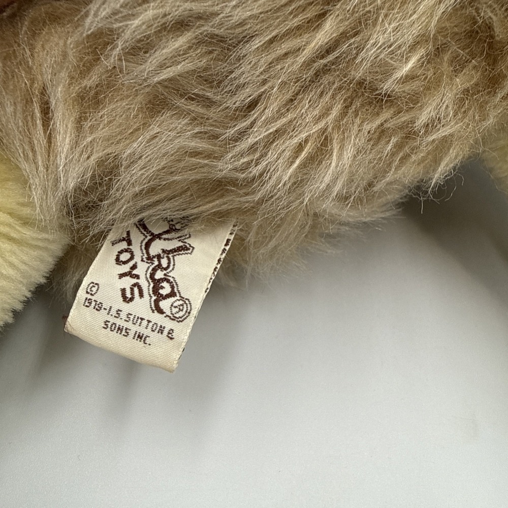 Vintage 70's Elka Toys Plush Monkey Mr. Snodgrass Red Nose Beige Stuffy 24" - Picture 8 of 9